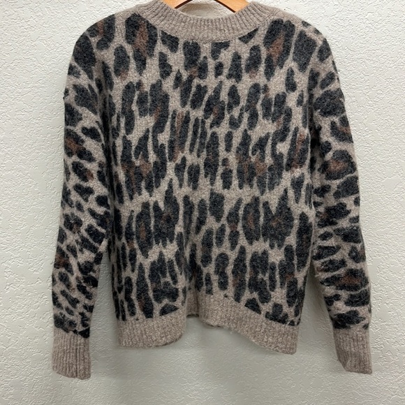 Rails Lana Leopard Print Sweater S Wool Alpaca Blend - Picture 5 of 5